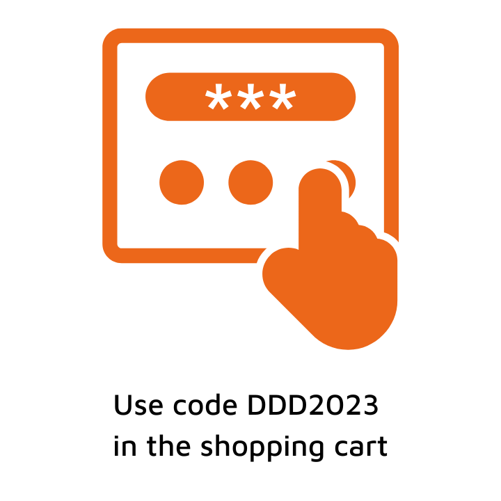 Use code DDD2023 in the shopping cart